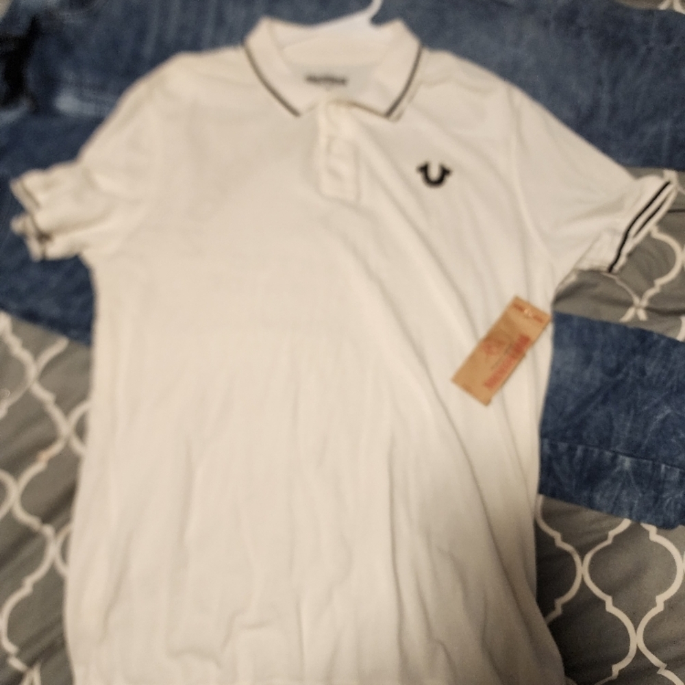 True Religion White Polo Shirt